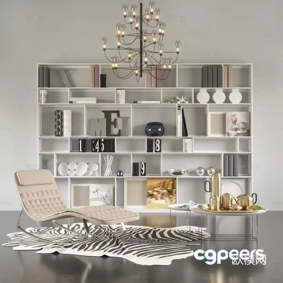 Modern shelf single chair 3d model