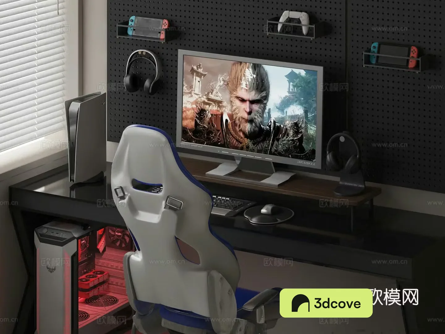 E-sports game table and chair computer headset