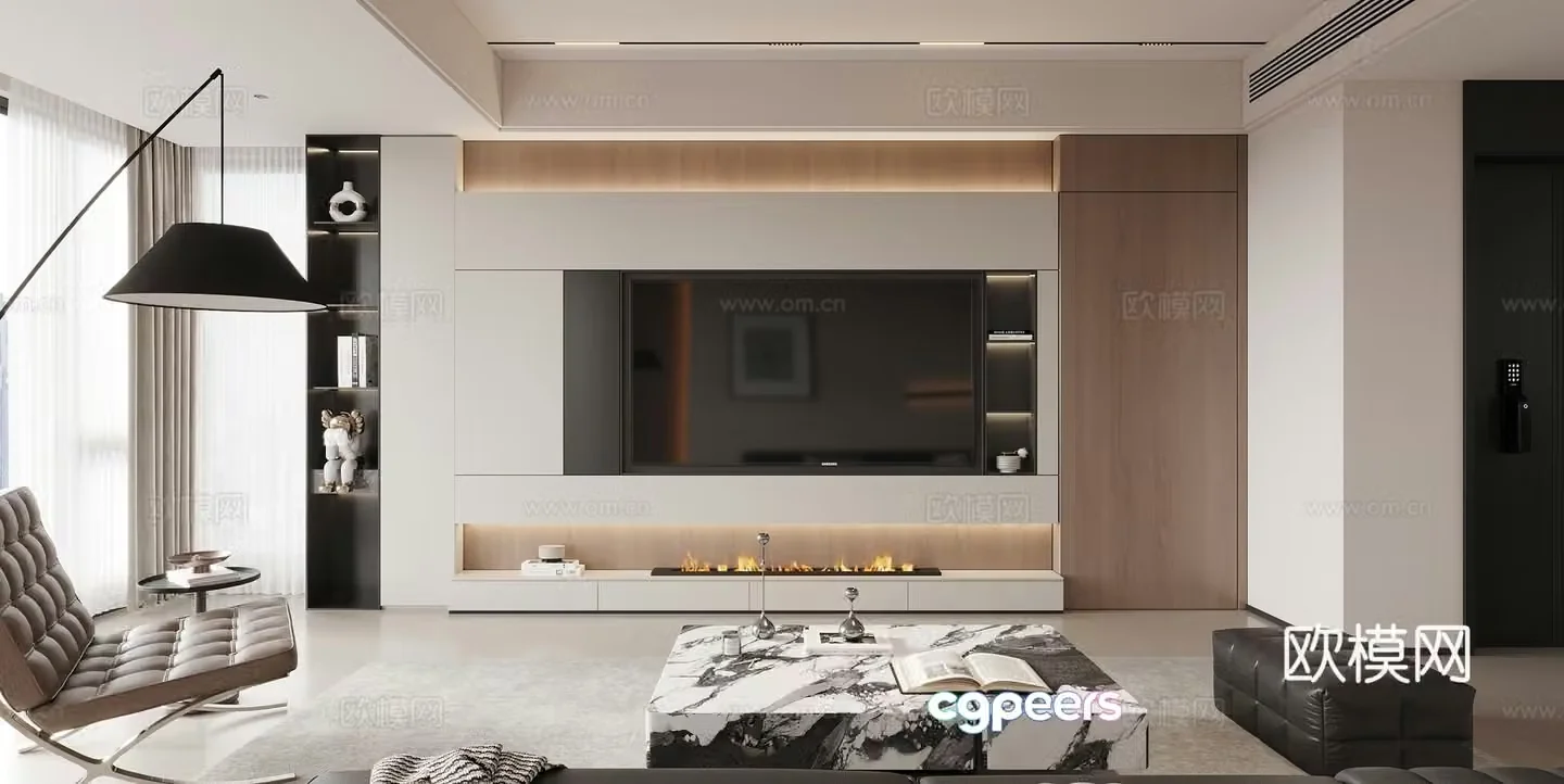 Modern Italian living room 3d model