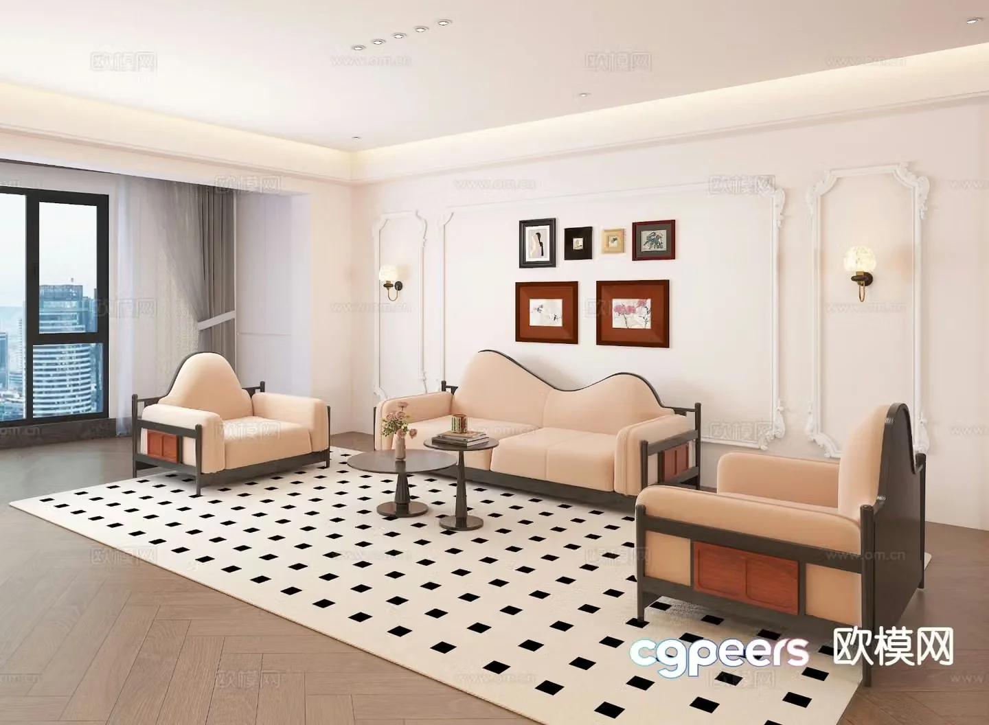 Medieval style living room 3D model