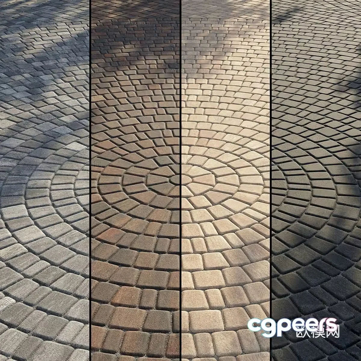 Garden road paving 3D model