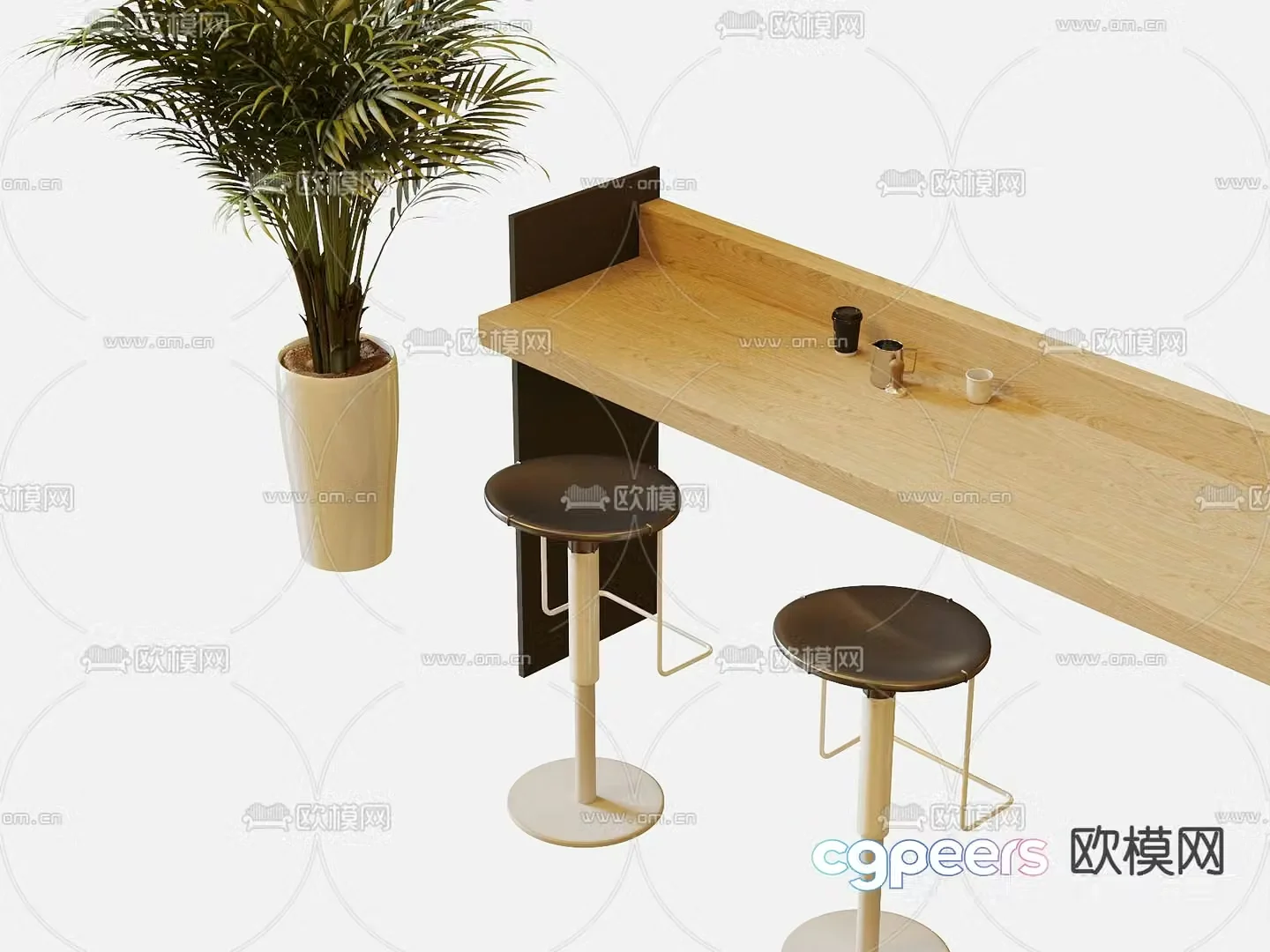 Coffee bar fast food bar 3d model