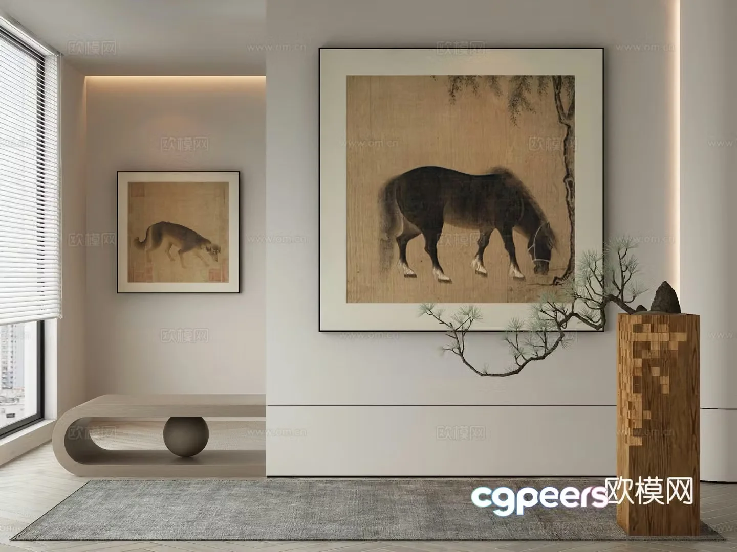 New Chinese style wasabi paintings oil paintings 3D model