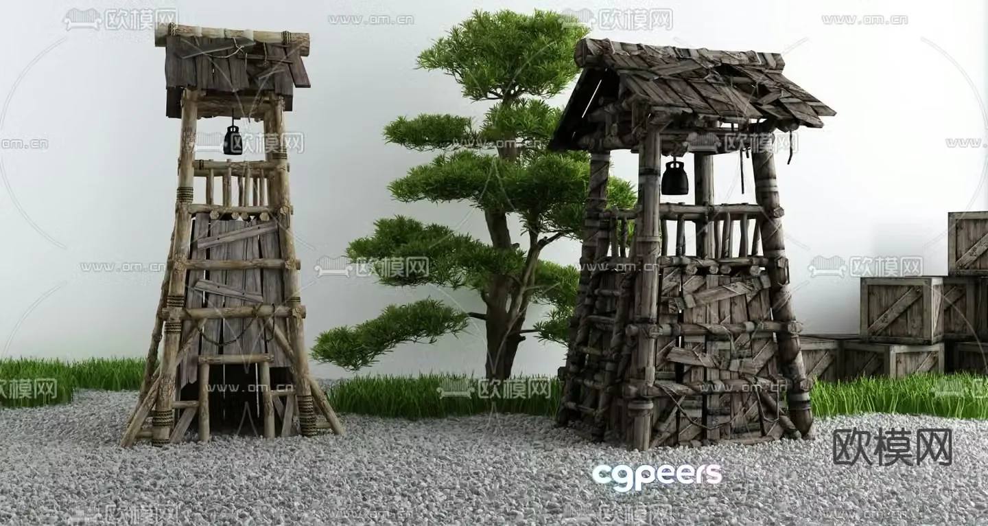 Courtyard landscape sketch 3D model