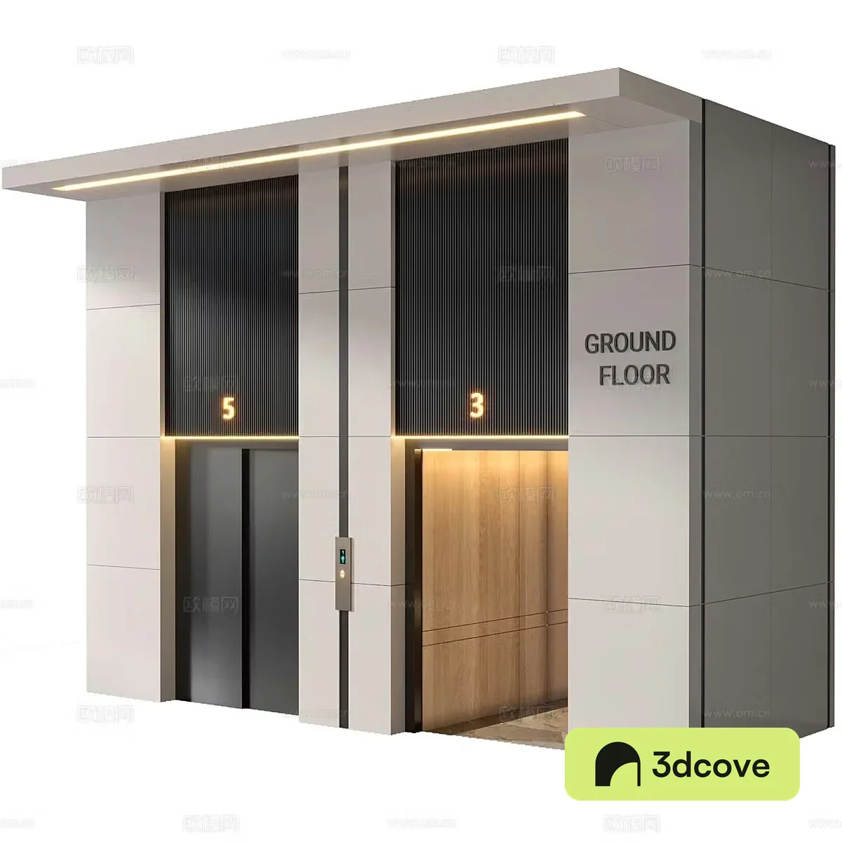 Modern elevator hall