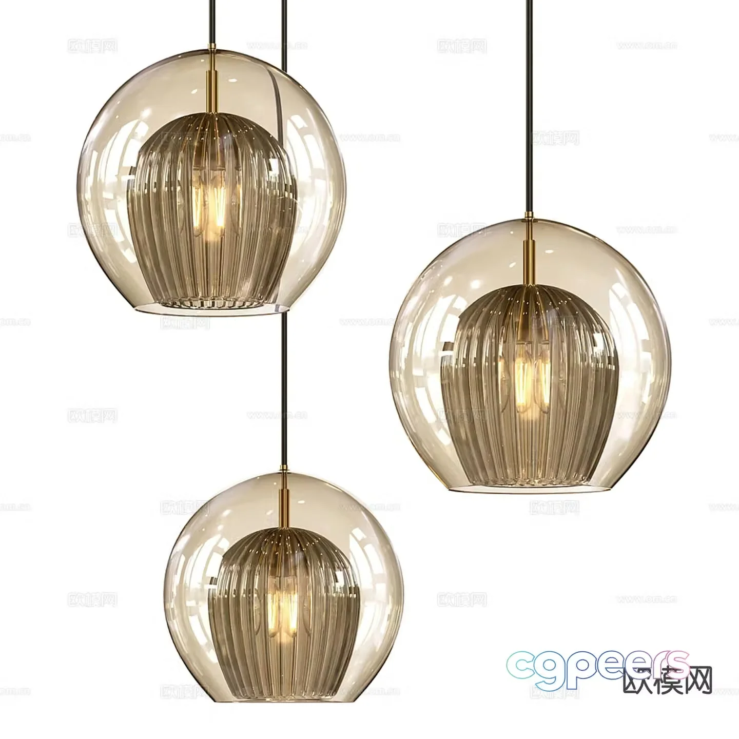 Light luxury small chandelier 3D model