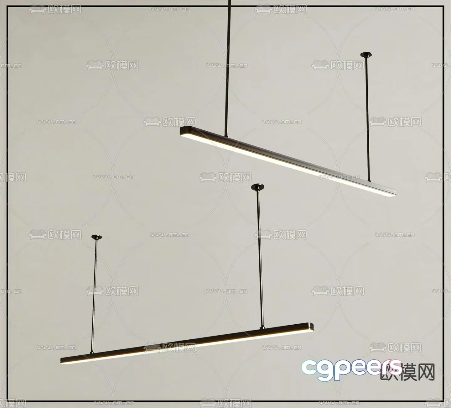 Office chandelier Long chandelier 3d model