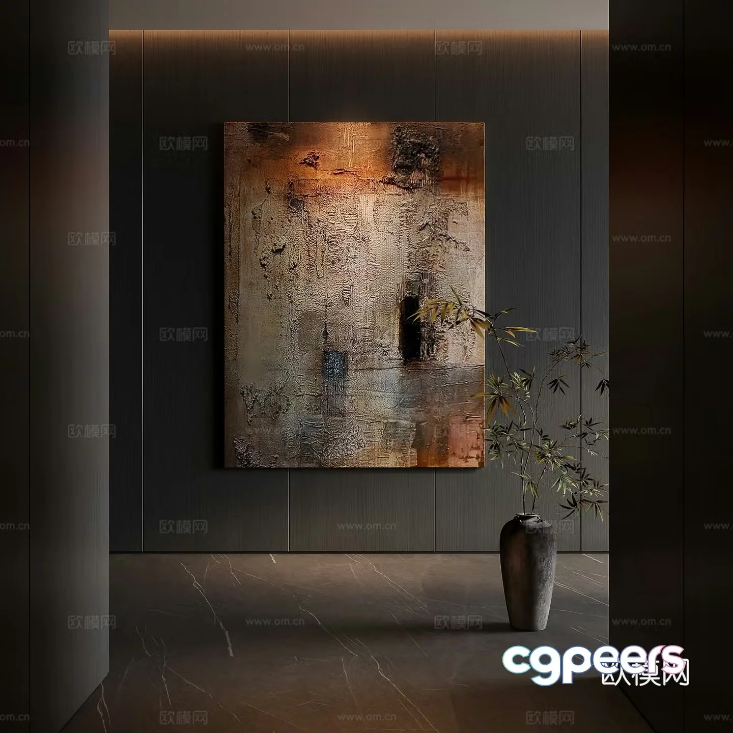 3D model of Wasabi Middle-style decorative painting