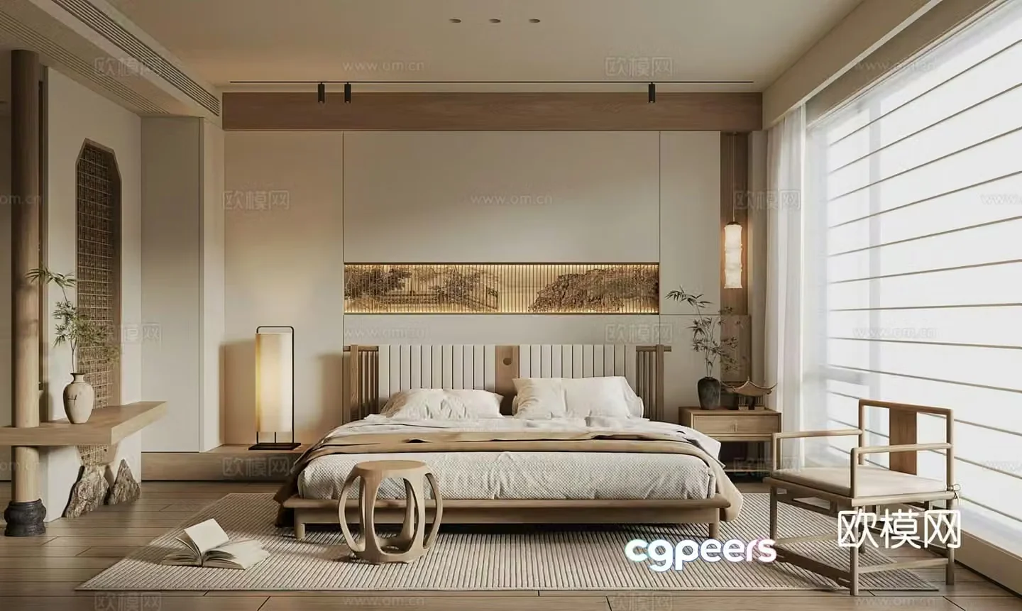 New Chinese style bedroom master bedroom 3D model