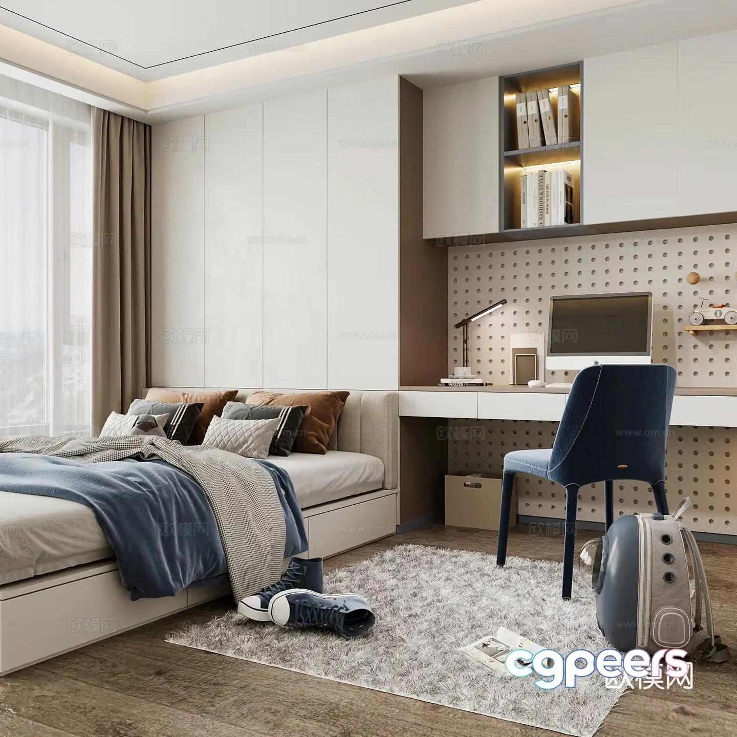 Modern home bedroom Modern bedroom Italian bedroom Simple bedroom Italian bed 3d model