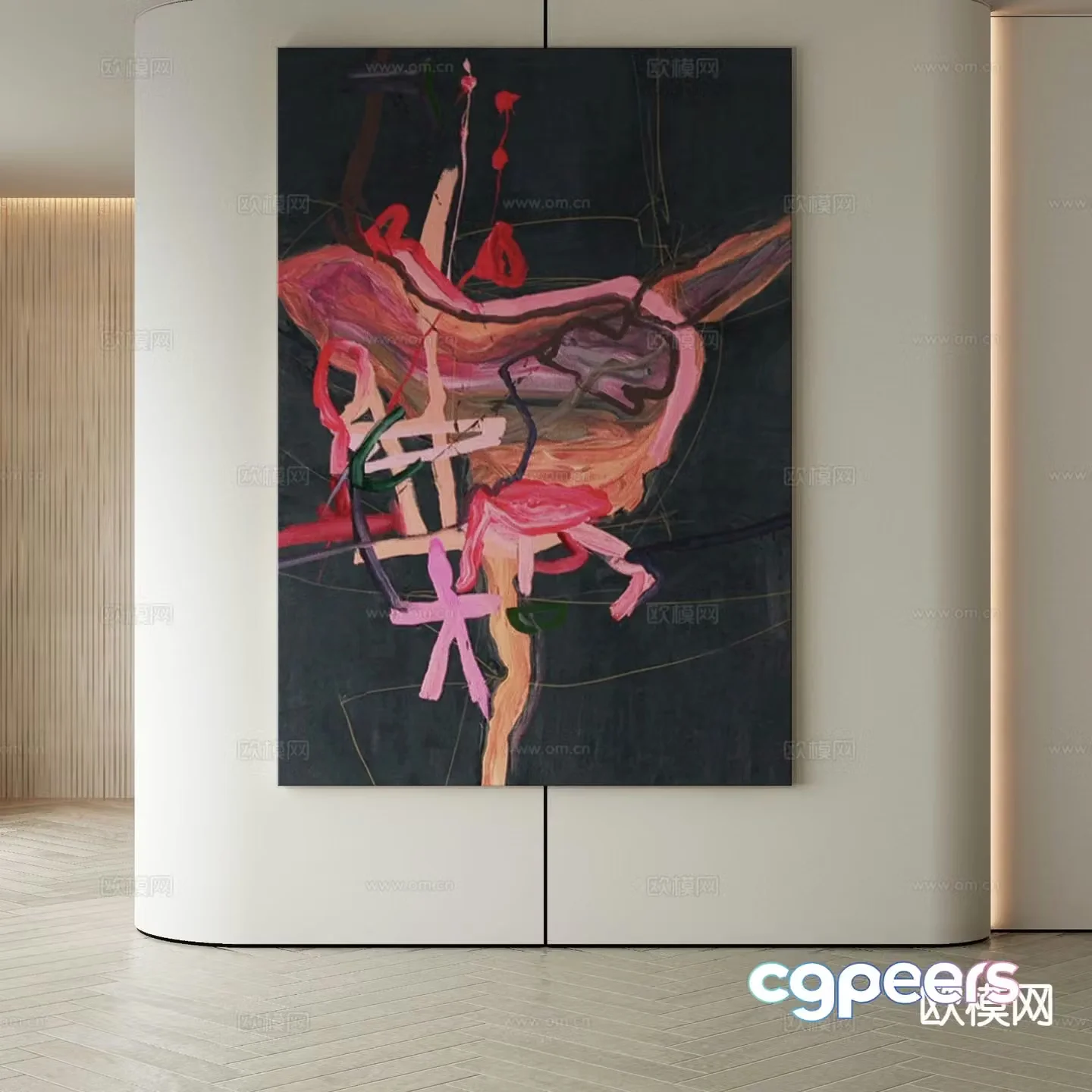 Modern decorative painting oil painting 3d model