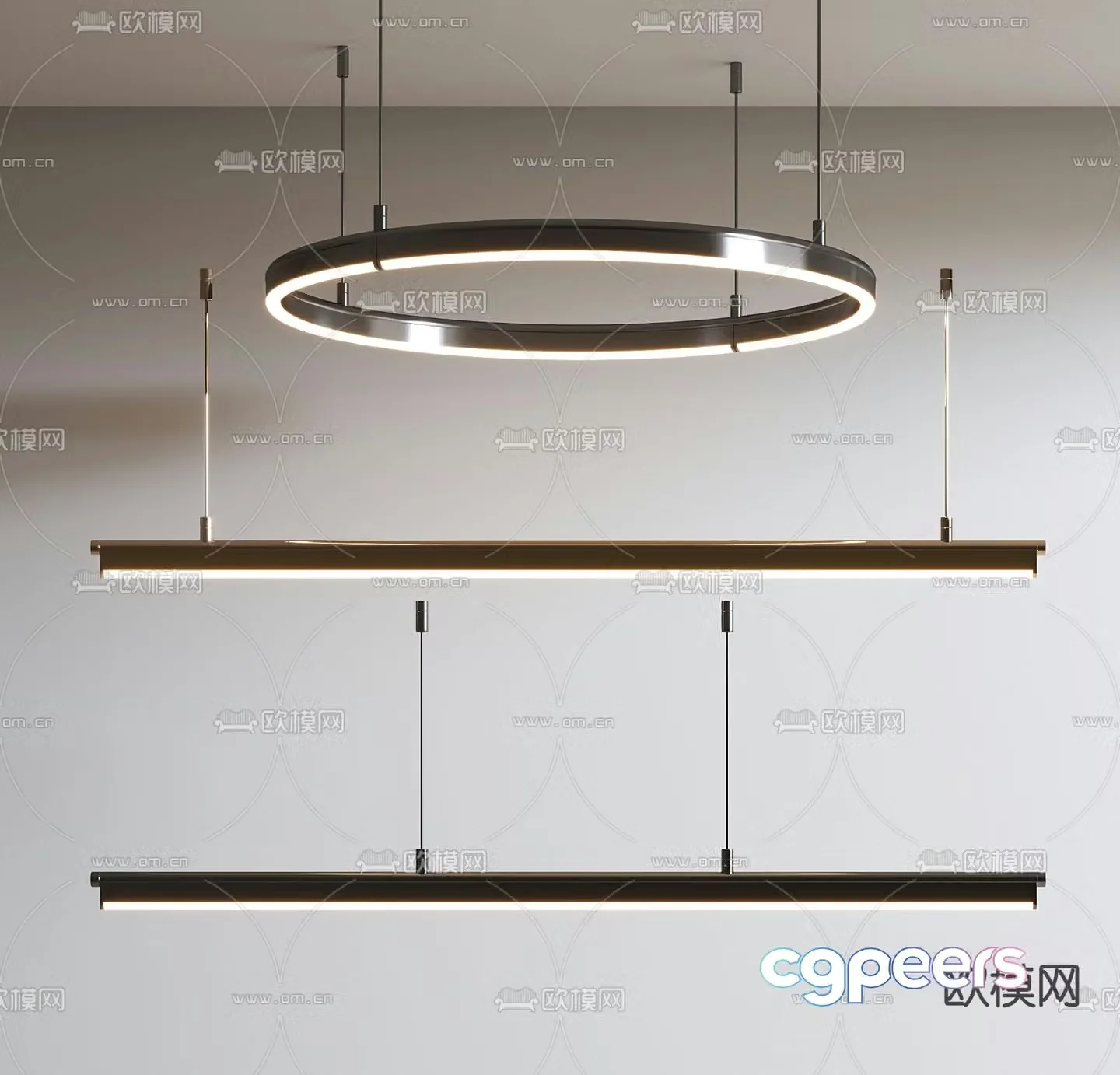 Modern ring chandelier 3d model