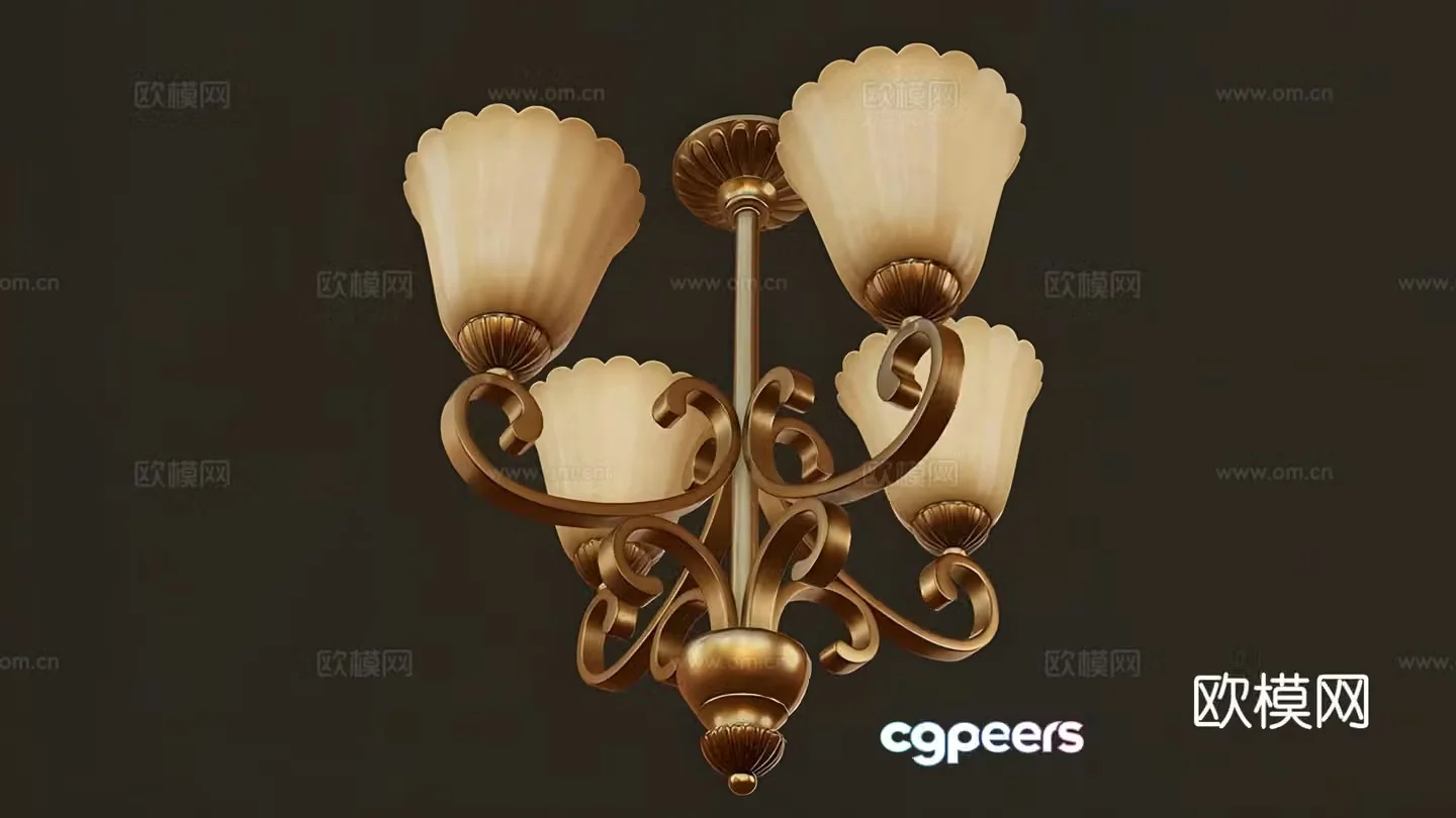 French chandelier dining room chandelier 3d model