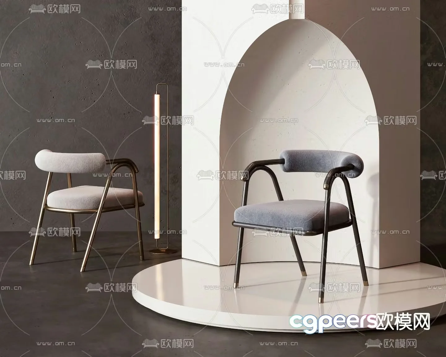 Light luxury chair dining chair 3d model