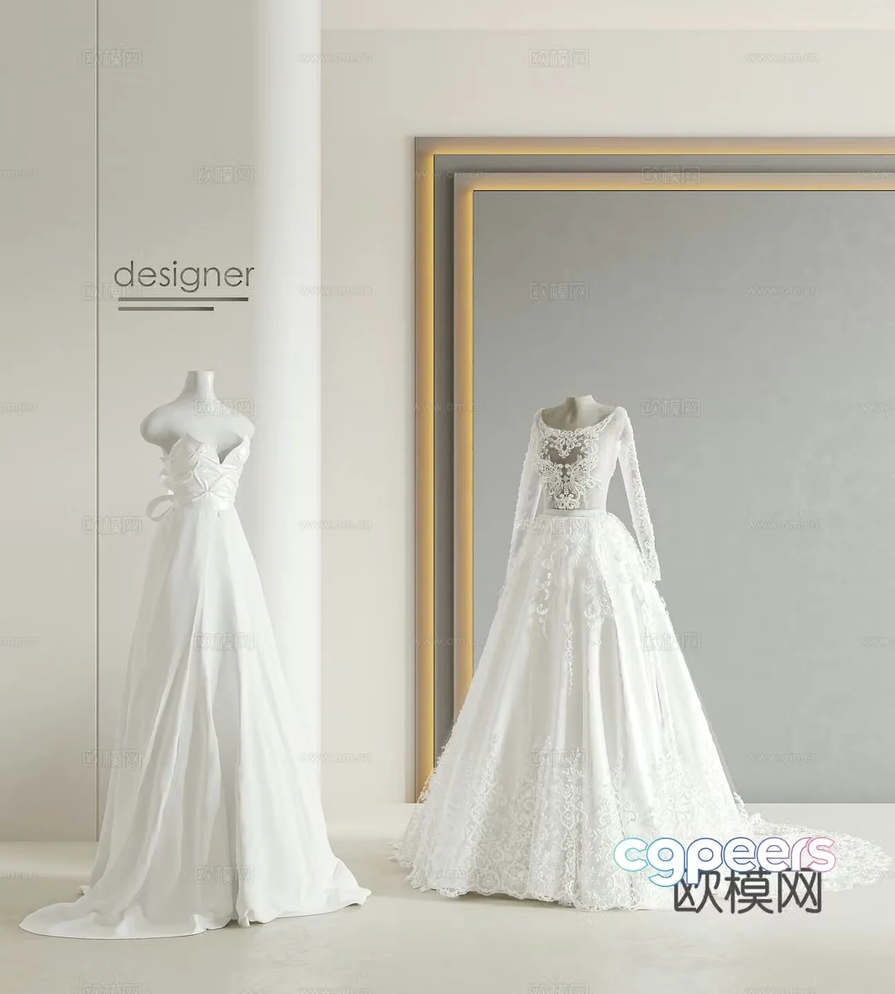 Clothes Modern Clothes Wedding Dress 3d Model