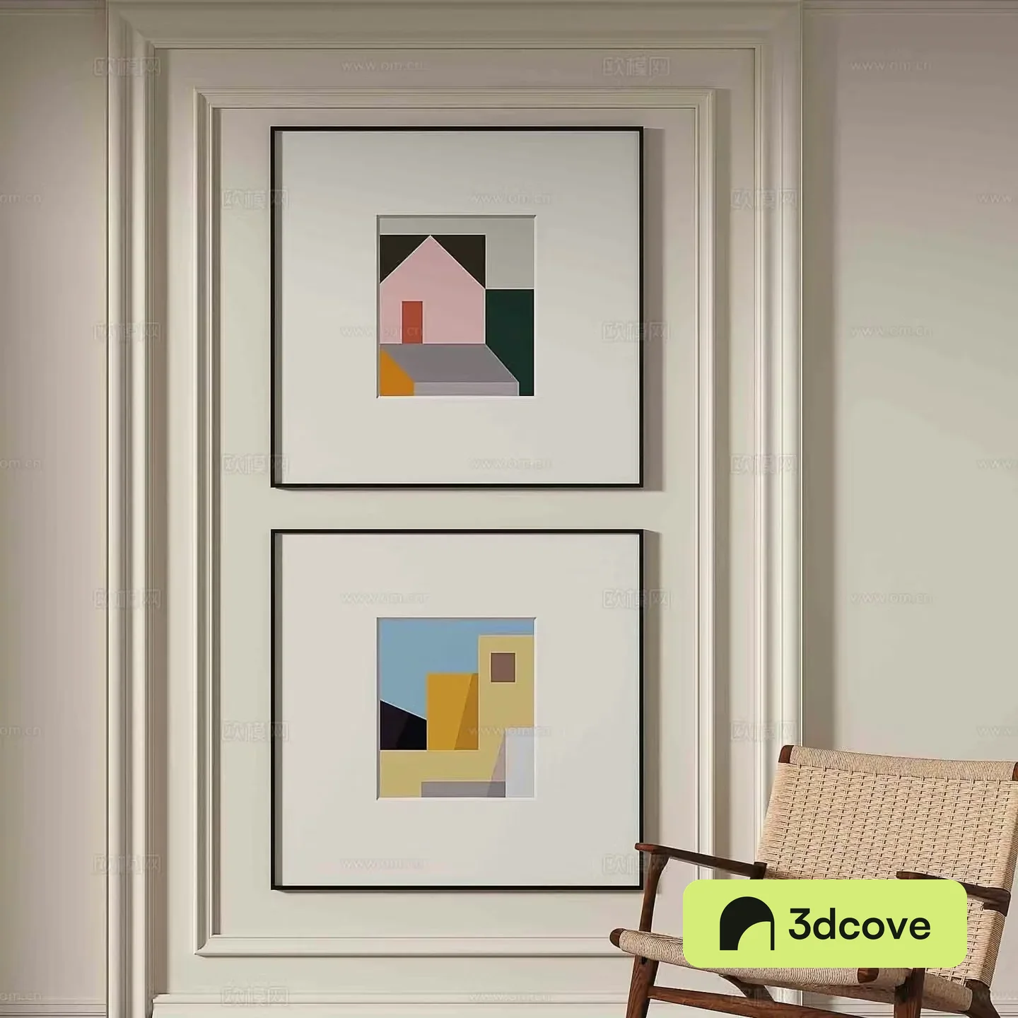 Decorative painting simple painting hanging painting 3d model