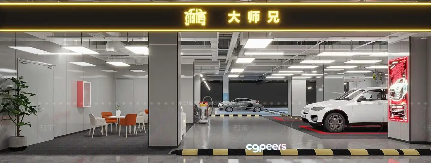 The Main Subject Is A Car Showroom With White Cars 3D Model – 22818 – VRAY Render