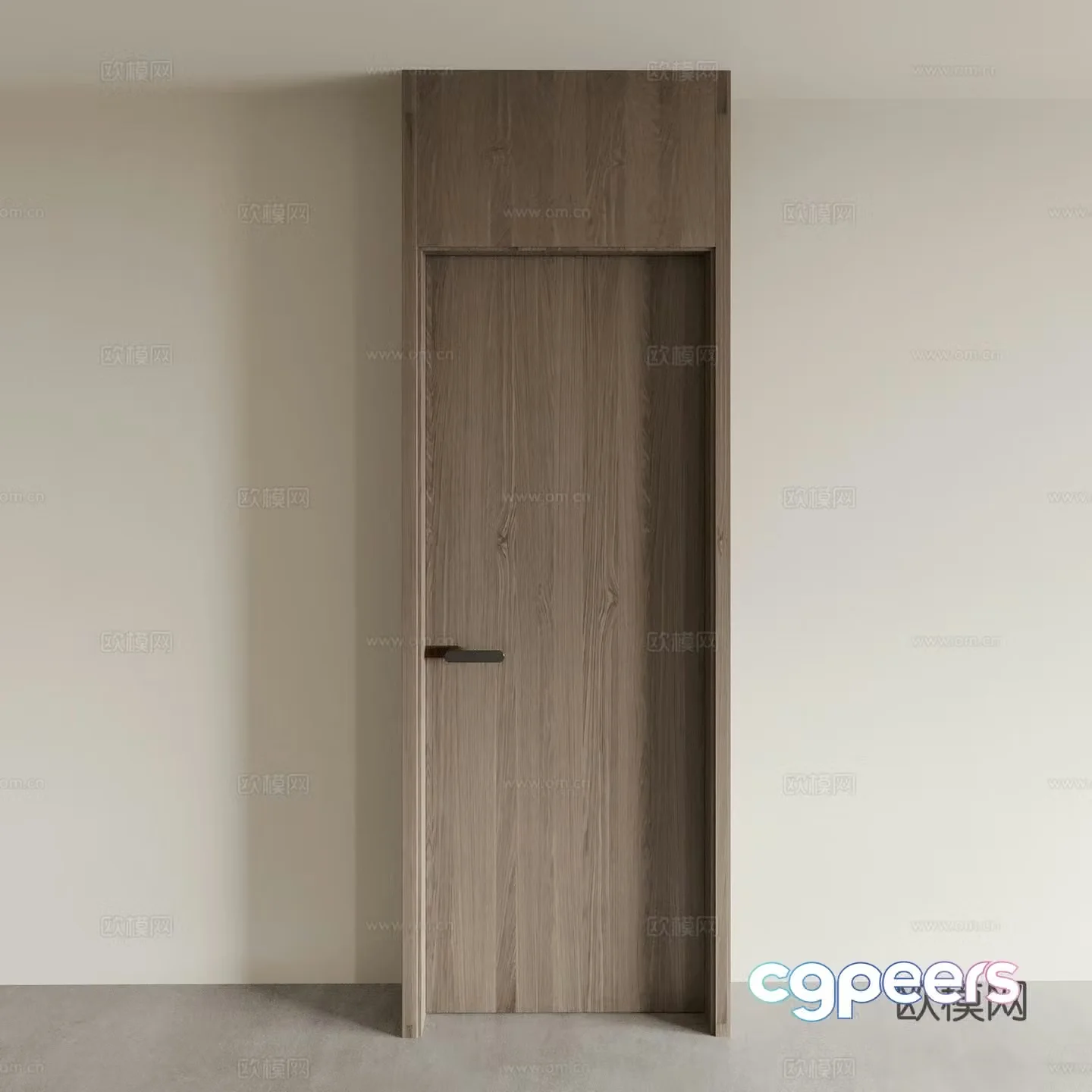 Log ventilation roof door single door swing door door 3d model