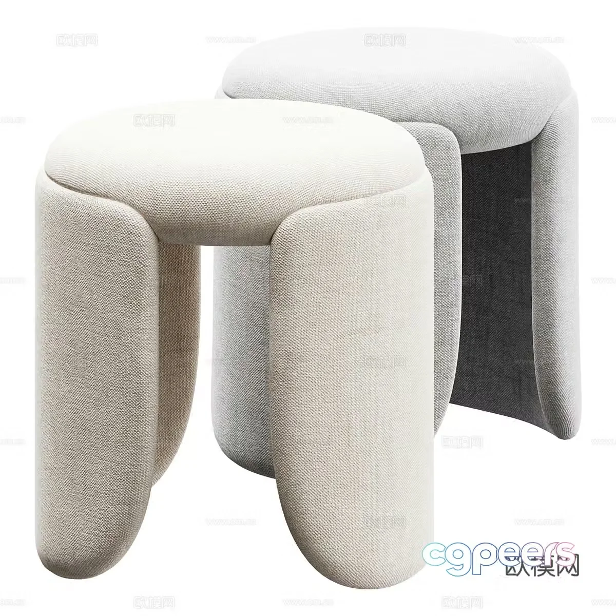 Modern BROSS Petal Stool 3D Model