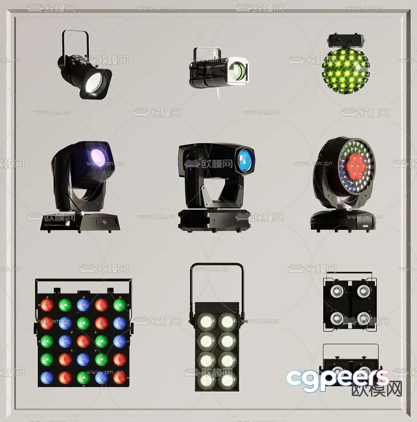 stage light spotlight 3d model