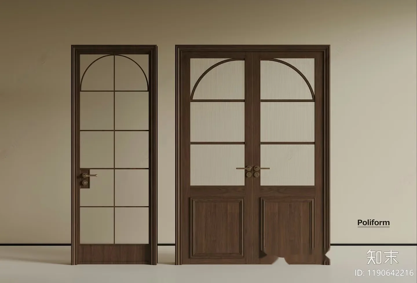 Two Doors With A Classic Design 3D Model – 2580 – VRAY Render