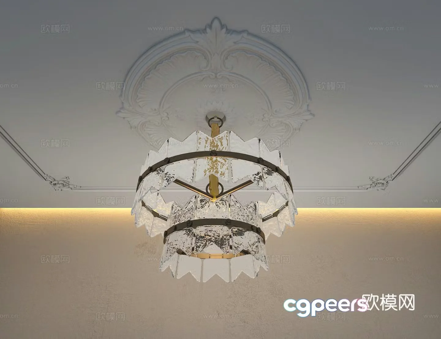 French light luxury chandelier 3D model