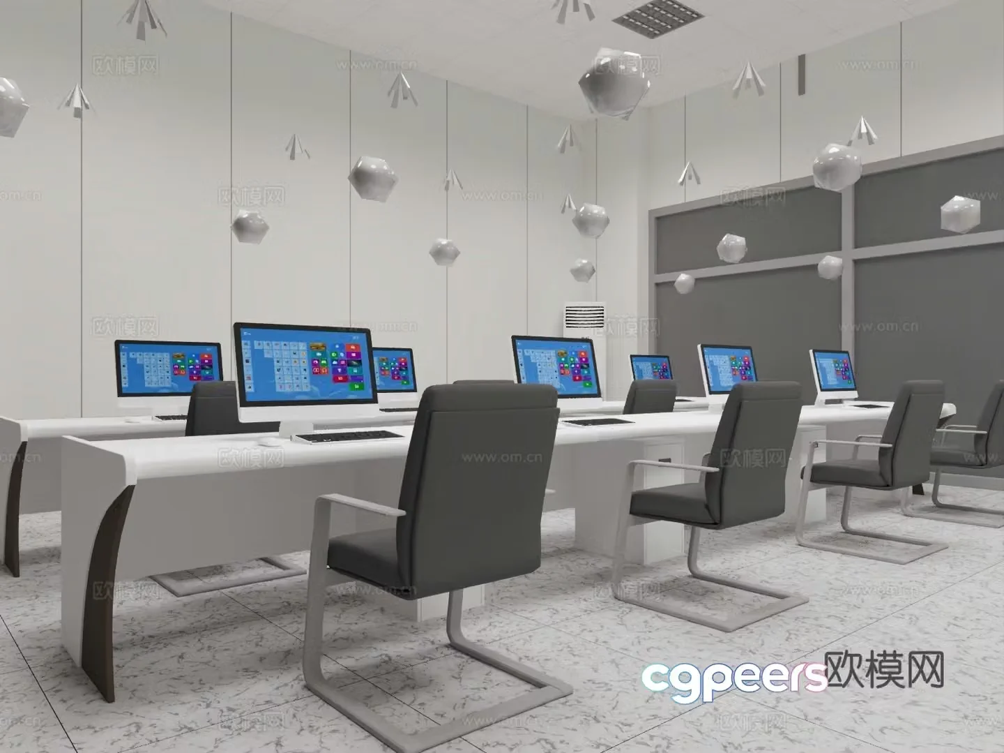 3D model of modern office office area