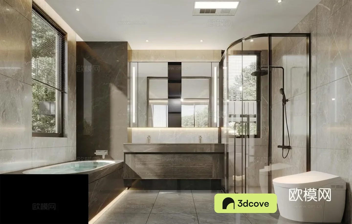 Modern minimalist and light luxury bathroom
