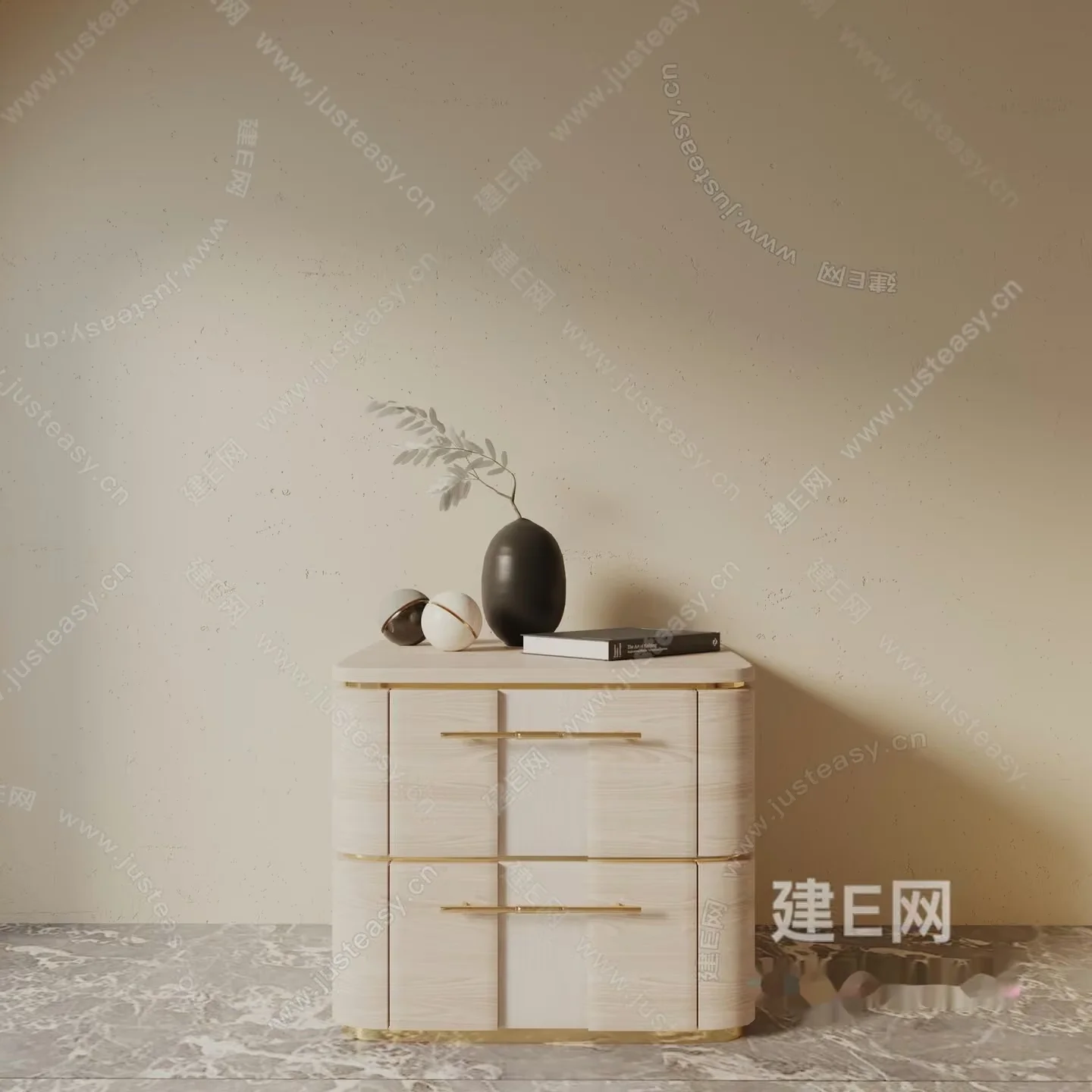 A Modern Dresser 3D Model – 23750 – VRAY Render