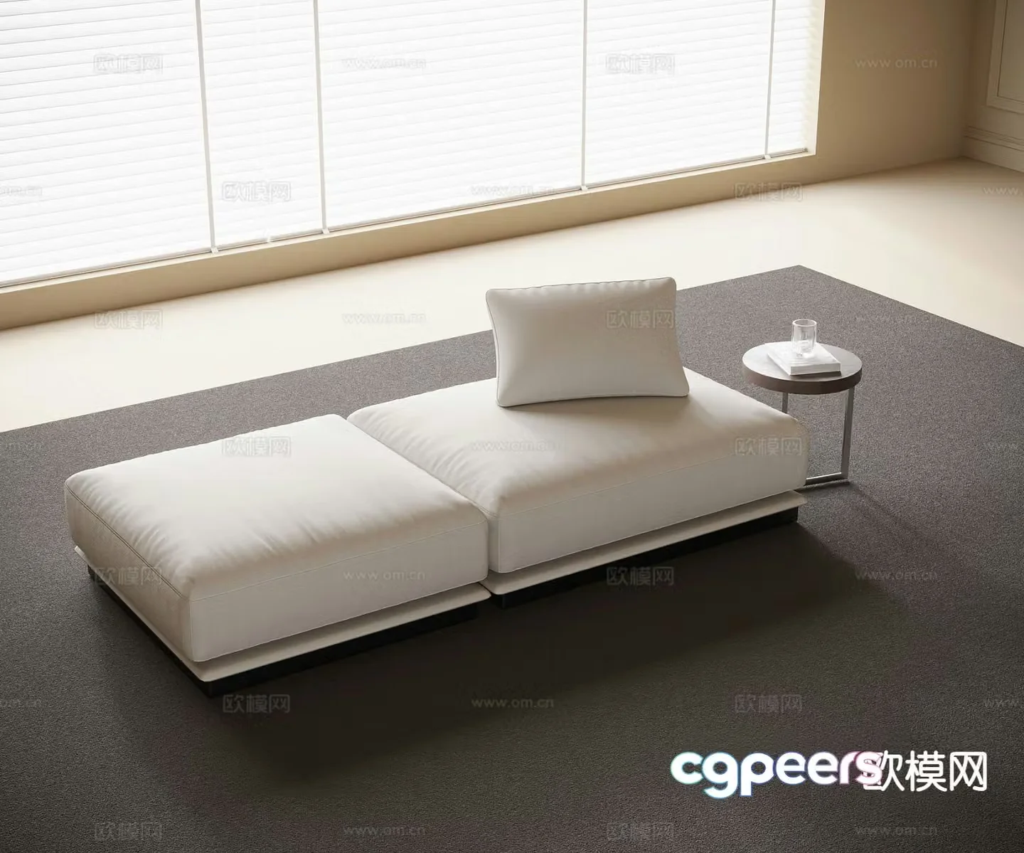 Modern chaise longue bed end stool sofa stool 3d model