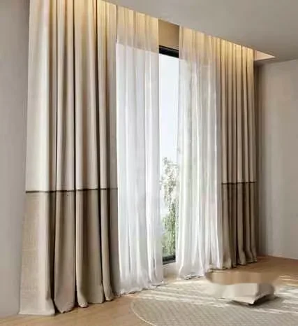 Beige Curtain Panels 3D Model – 13332 – VRAY Render