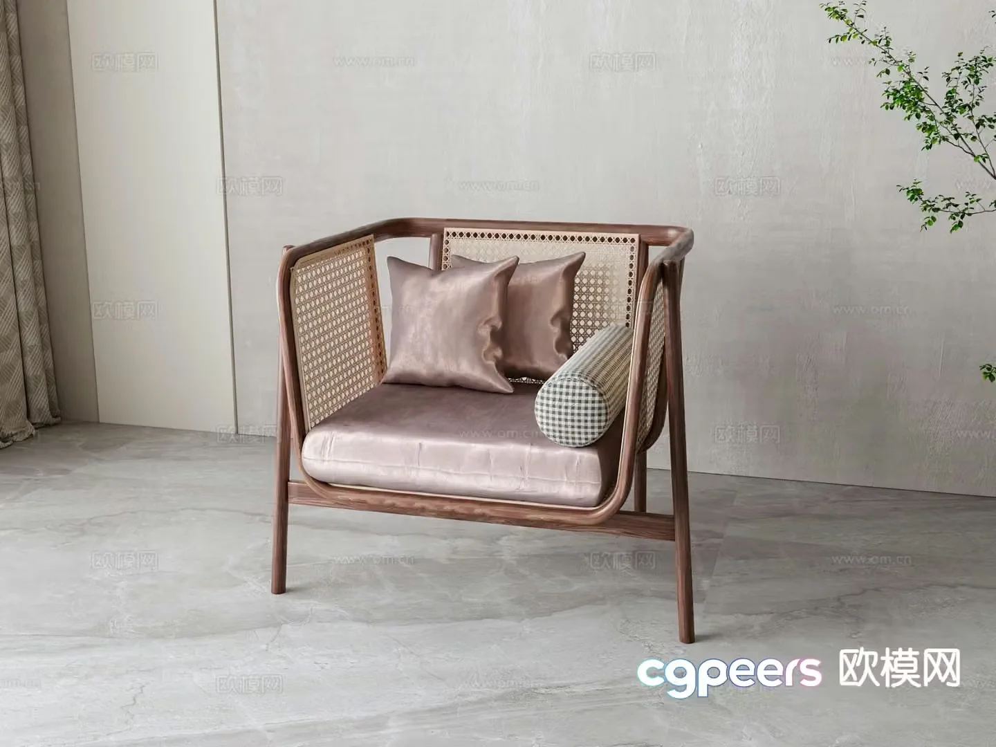 Wabi-sabi chair leisure chair 3d model