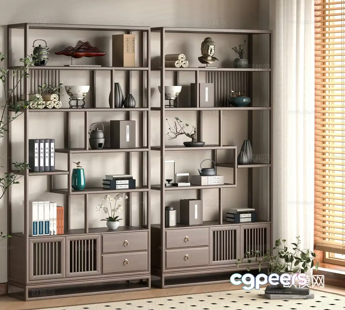 Modern Bo Gu Shelf 3D Model