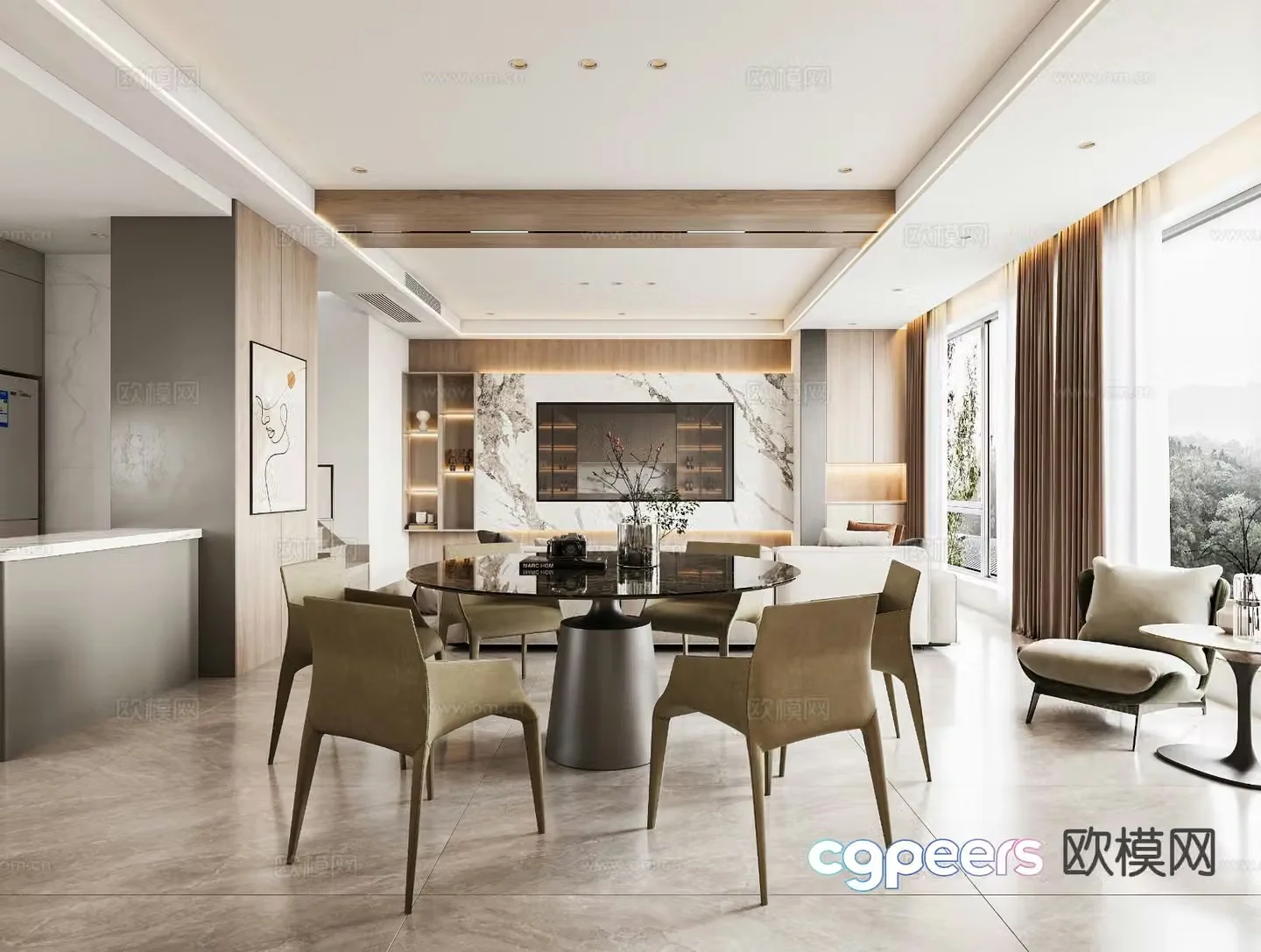 Modern restaurant 3d model