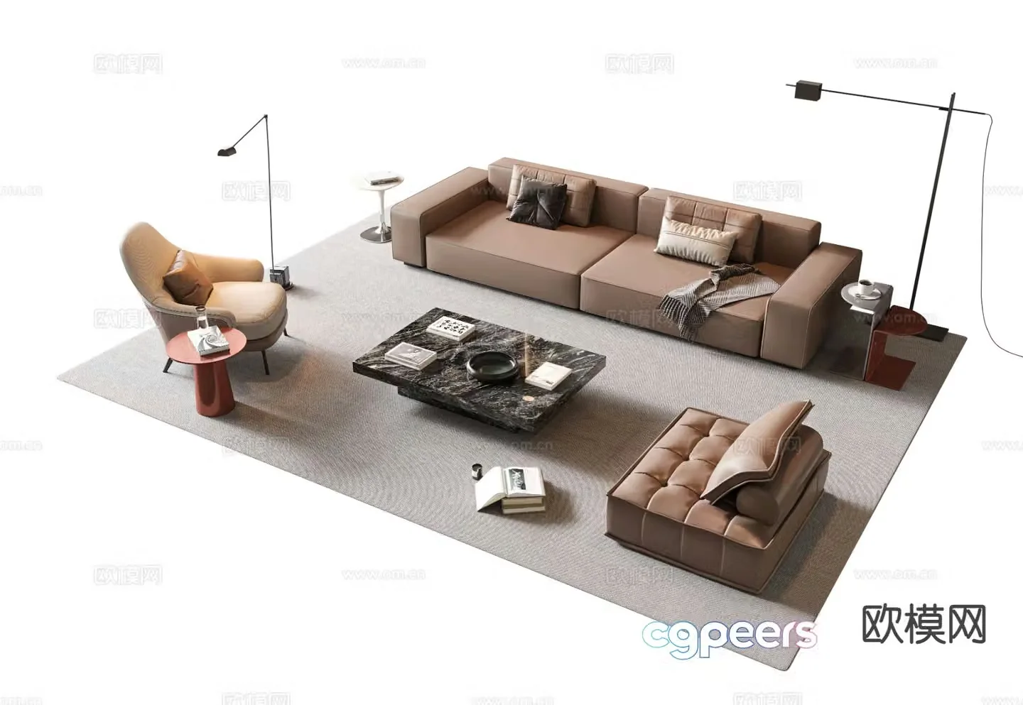 Modern sectional sofa 3d model