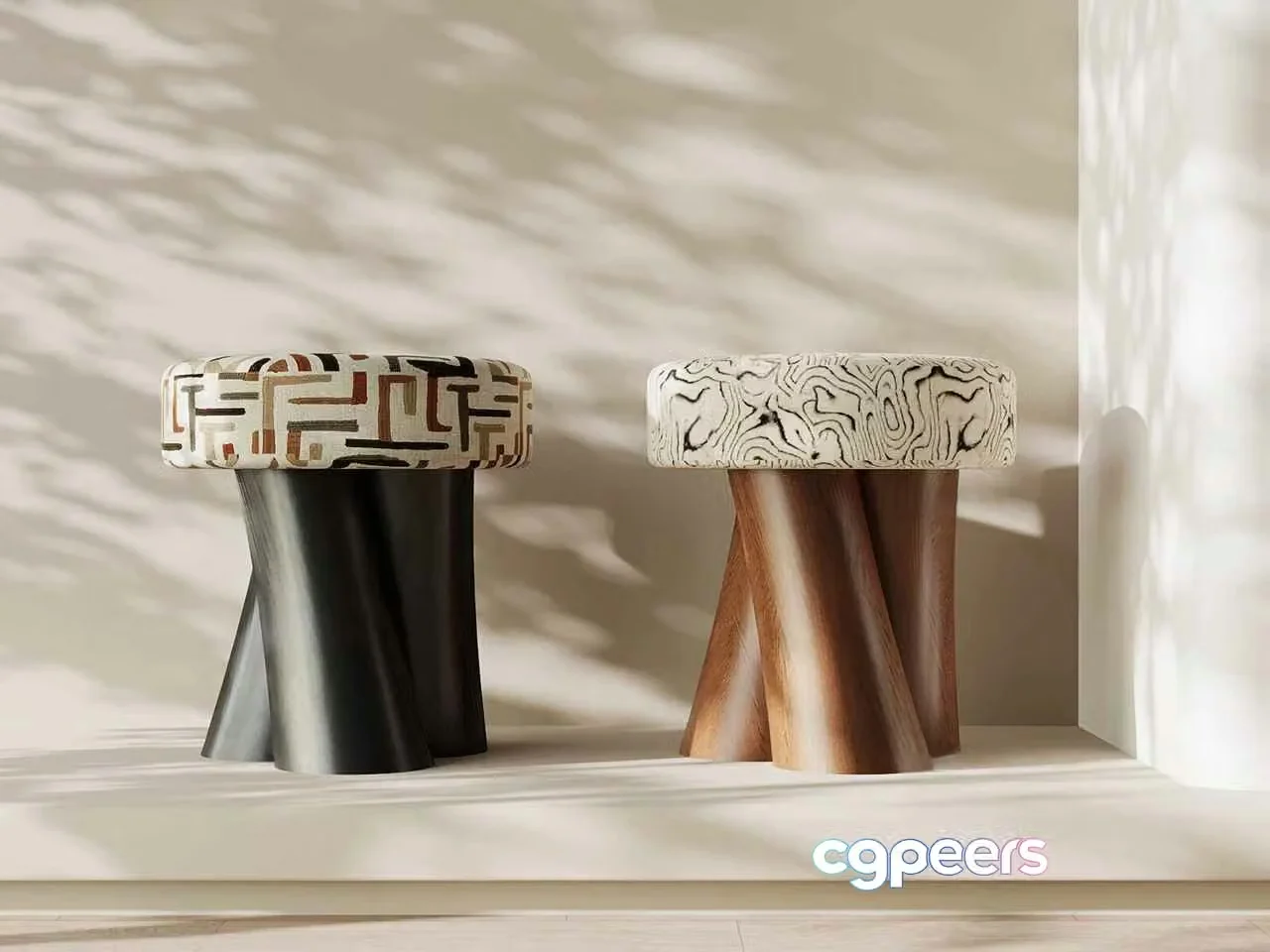 Modern Abstract Stools 3D Model – 4601 – VRAY Render