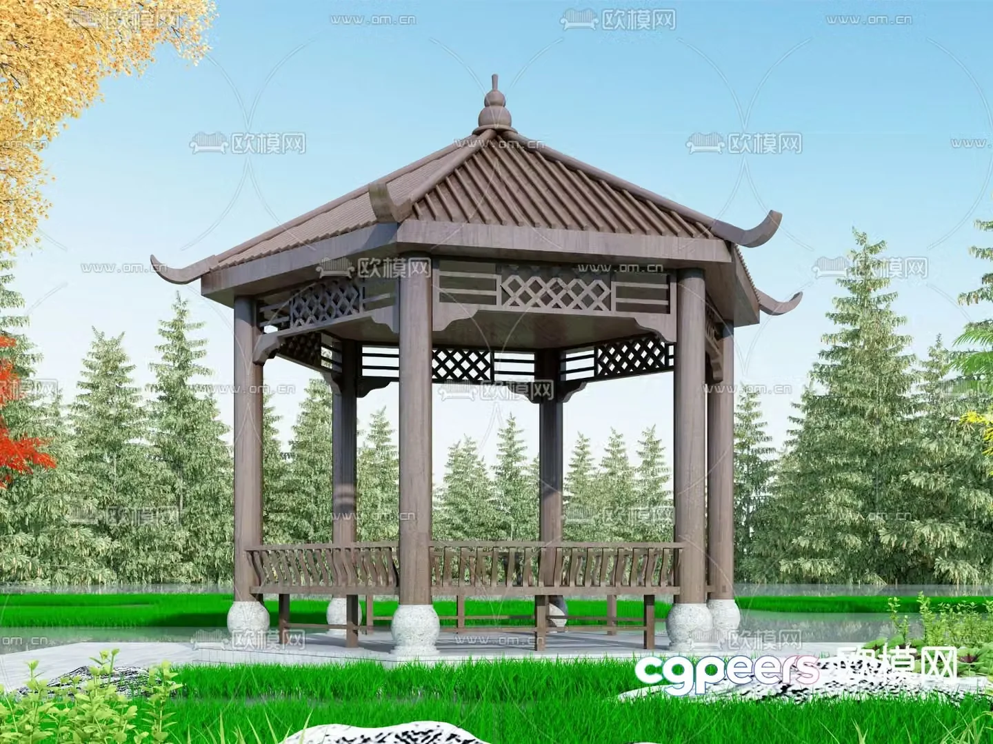 Chinese pavilion 3d model