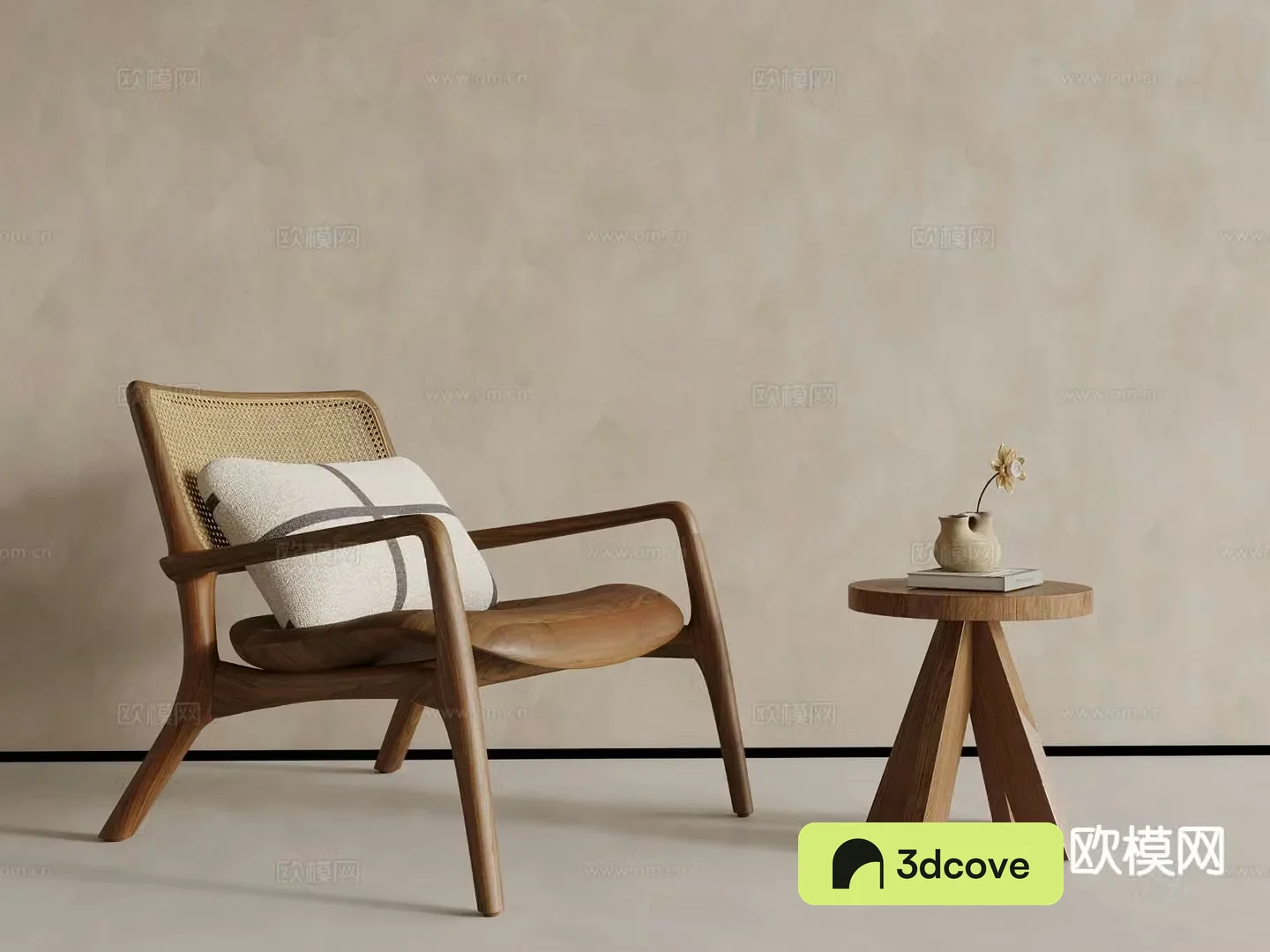 Medieval style leisure chair rattan solid wood chair