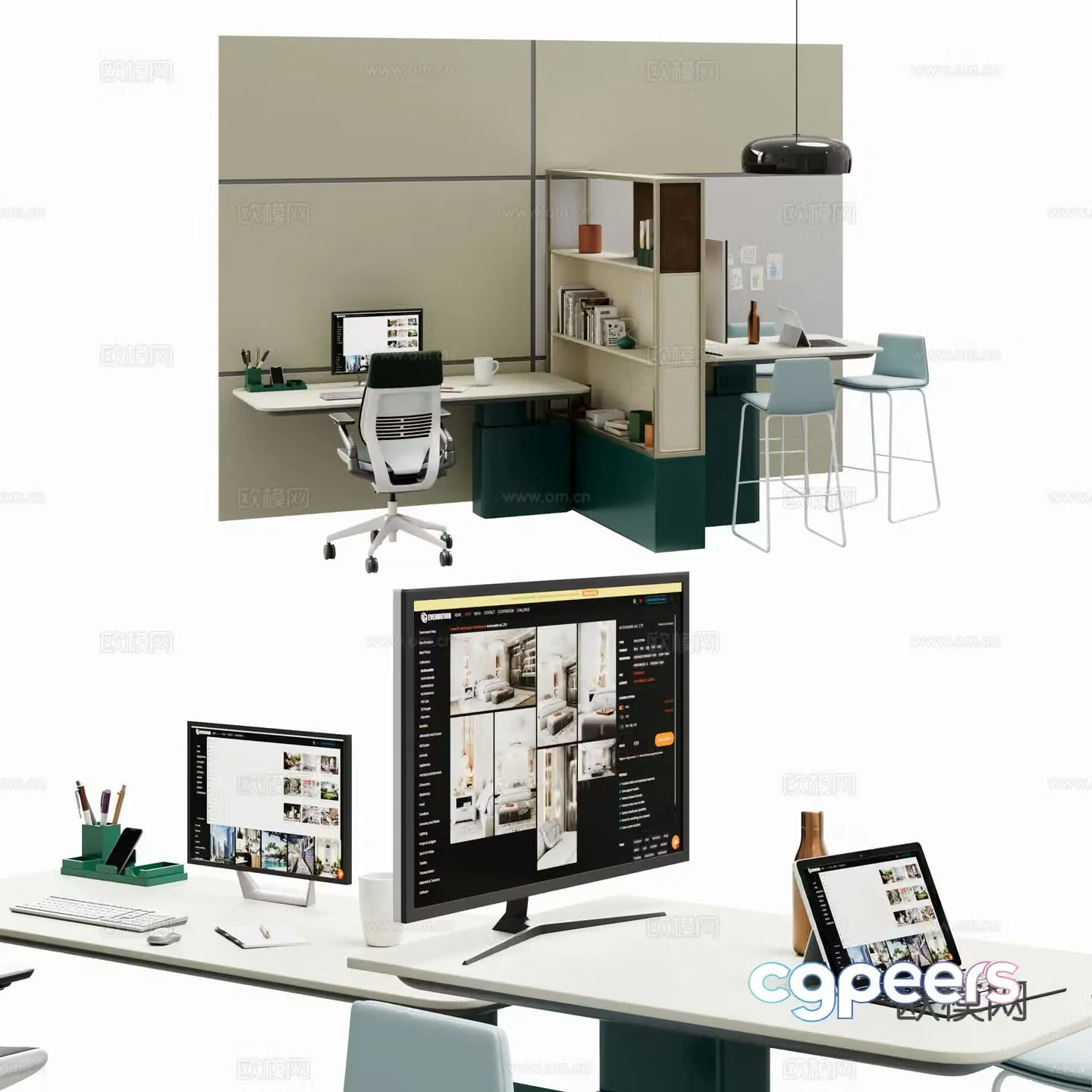Modern office furniture office desk chair 3d model