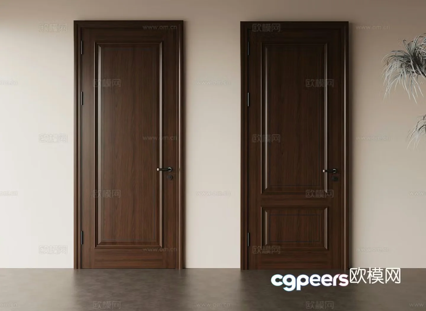 10 single-door new Chinese single-door 3D model