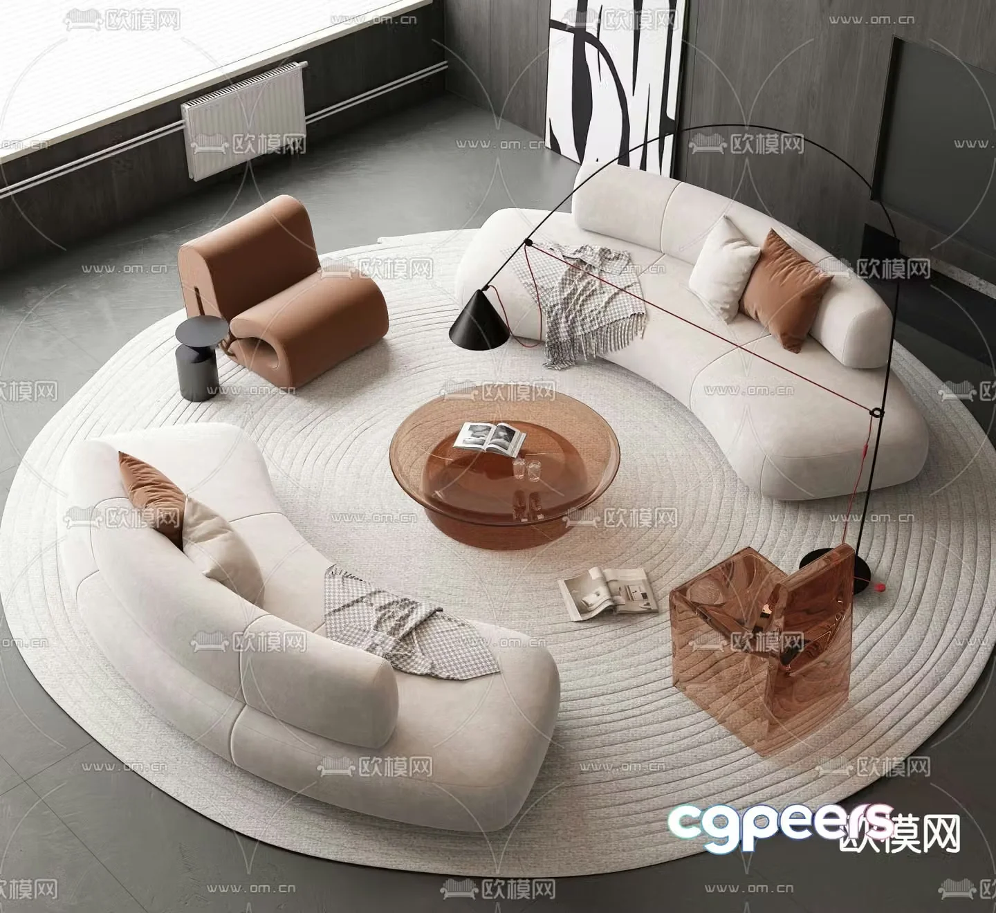 Modern sectional sofa 3d model