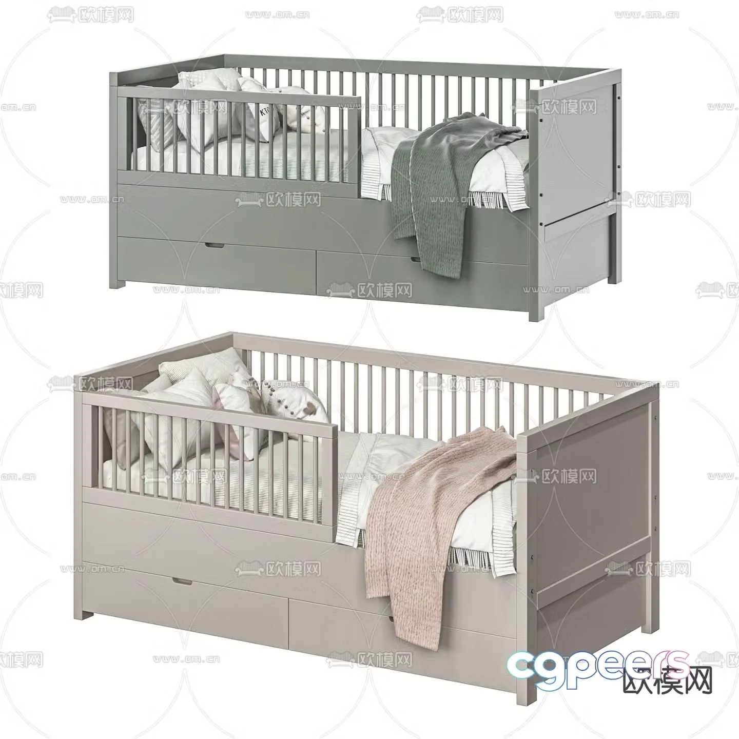 Modern crib 3d model