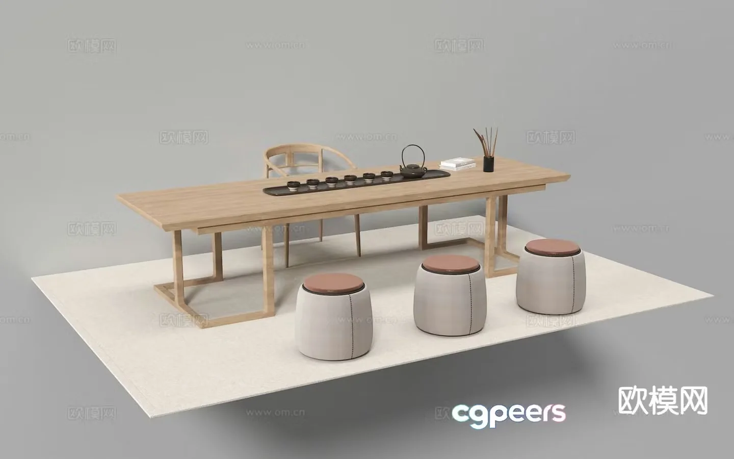 New Chinese style tea table tea table d model