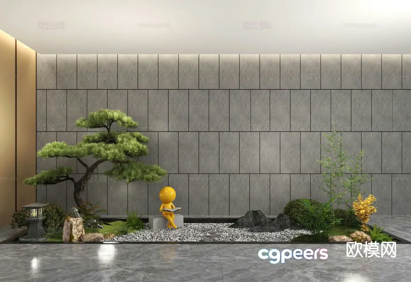 Indoor landscape micro terrain landscape 3d model