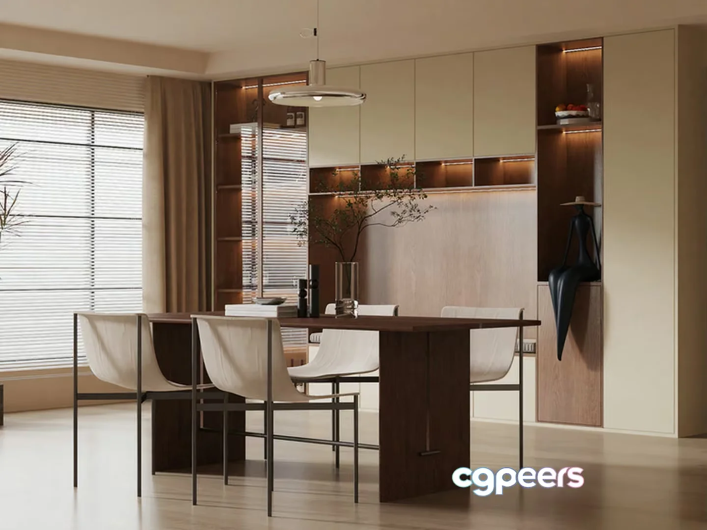 Modern Dining Room 3D Model – 3400 – VRAY Render