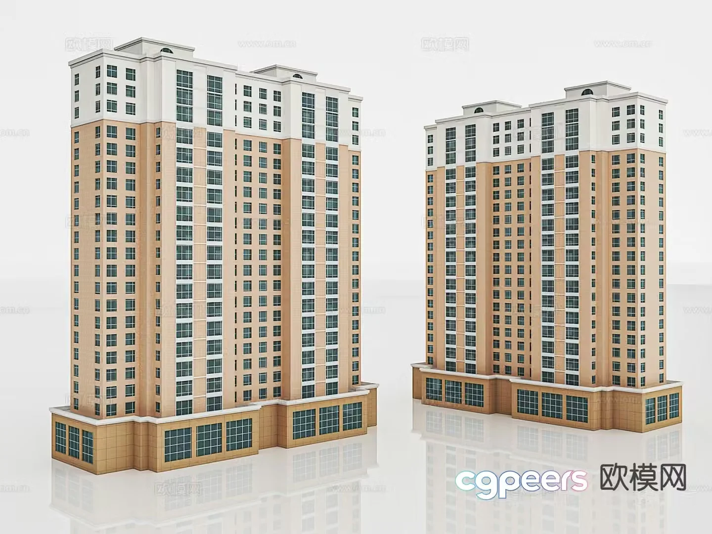 Residential house exterior high-rise building exterior 3D model