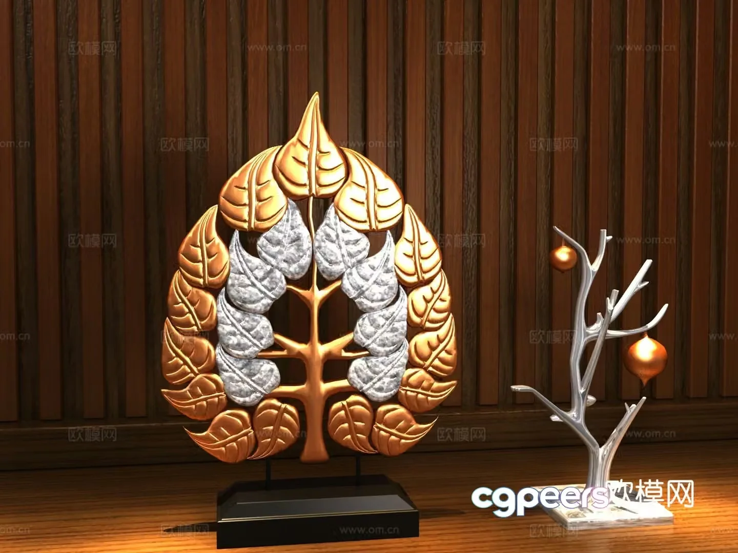 Southeast Asian ornaments decorations leaf ornaments 3D model