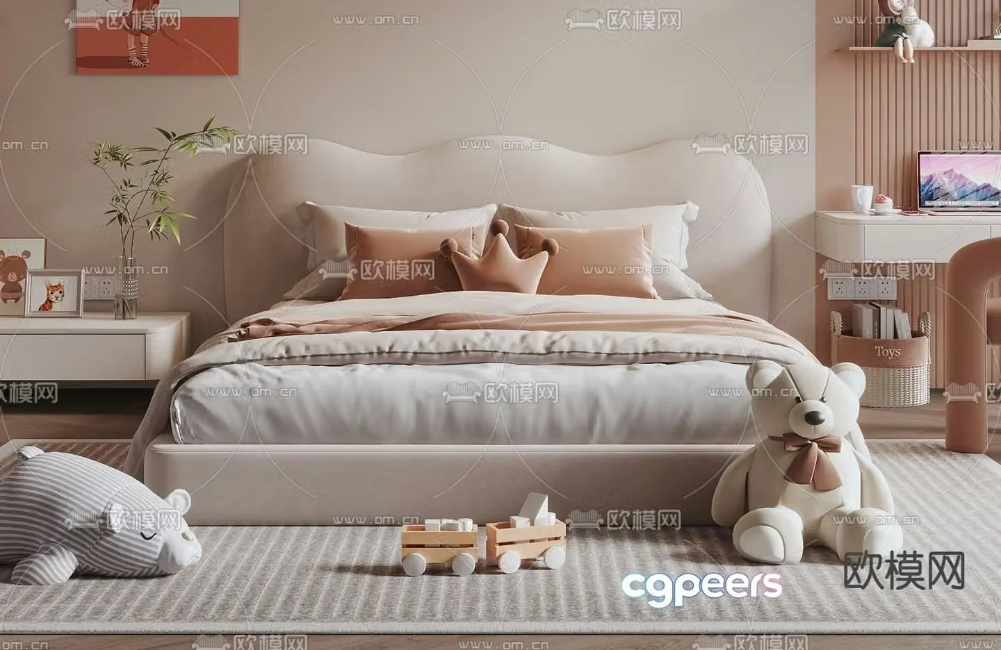 children’s bed girl’s bed kid’s bed 3d model