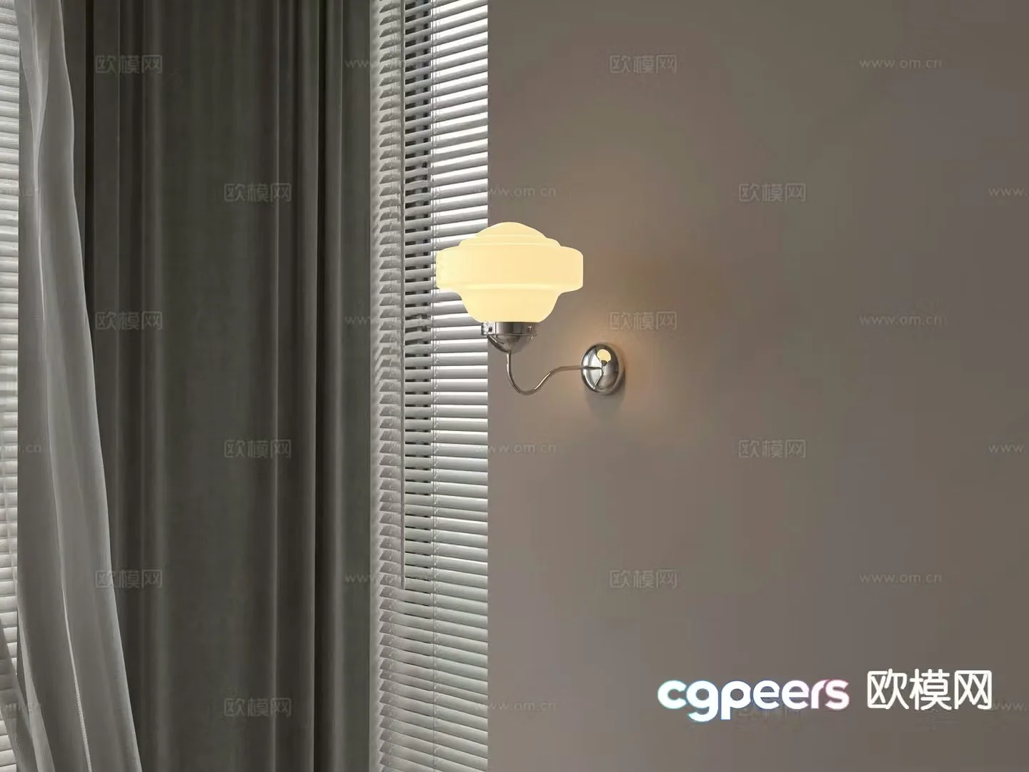 Cream style wall lamp 3d model