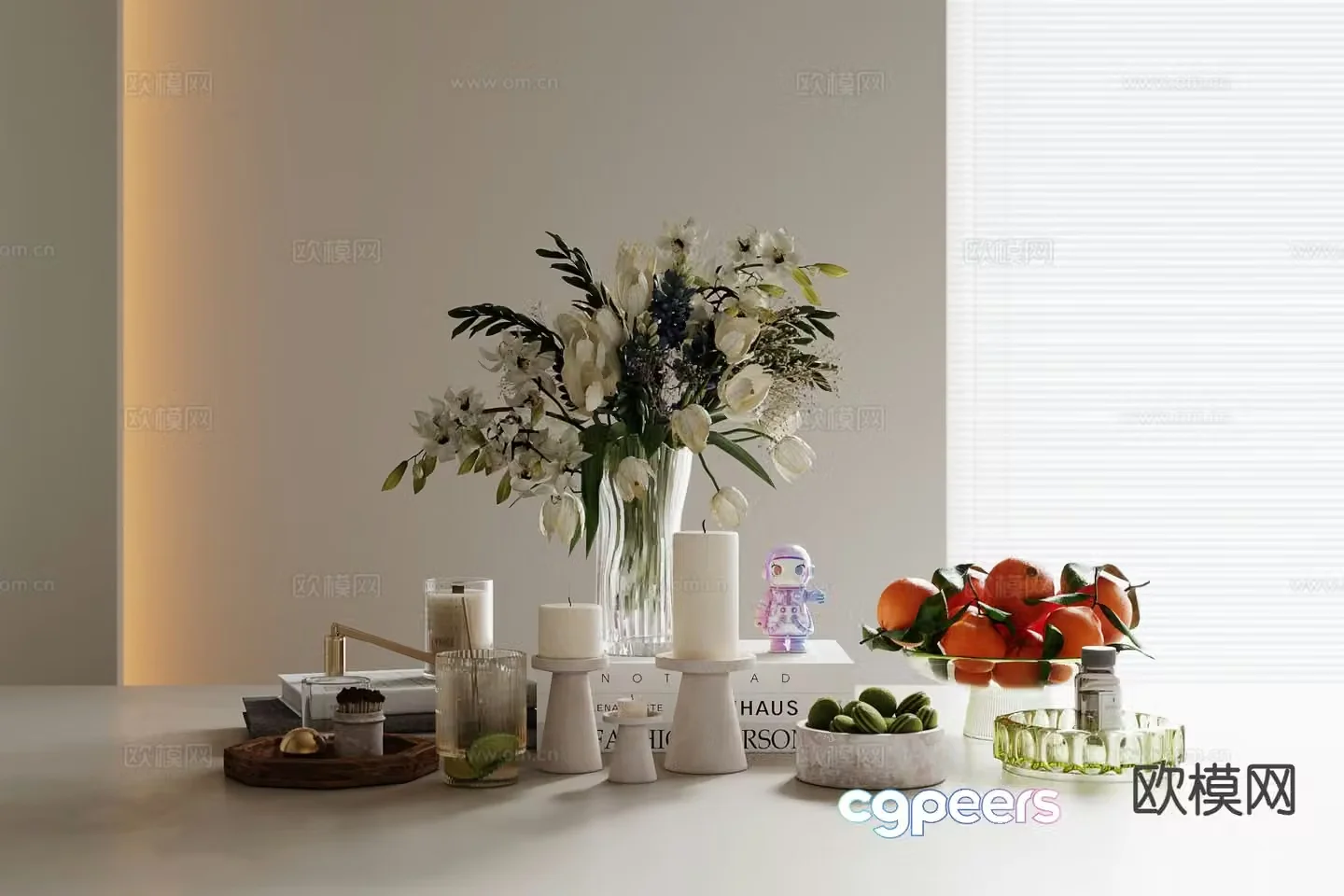Modern tableware vase fruit plate 3d model